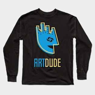 YourArtDude Logo In Blue And Gold Long Sleeve T-Shirt